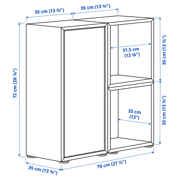 Emmett storage cabinet combination,  70x35x72cm