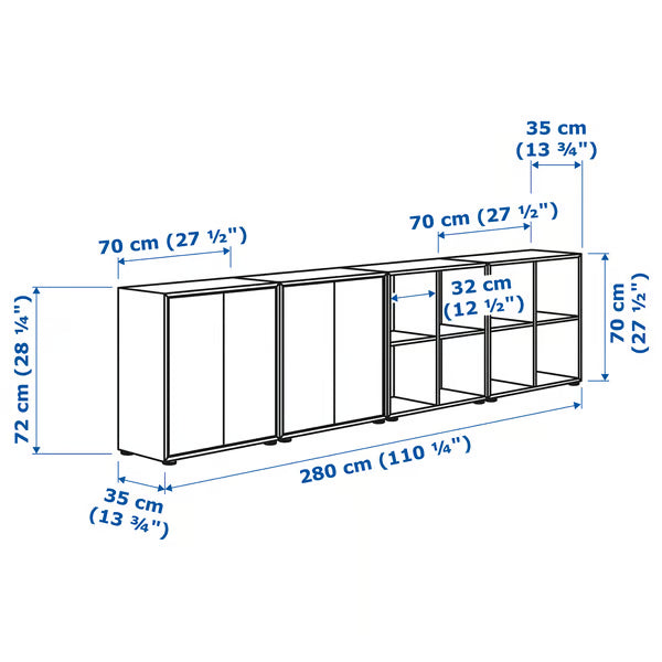 Emmett Quad Cabinet combination, 280x35x72cm