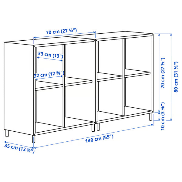 Emmett Double cabinet combination, 140x35x80cm