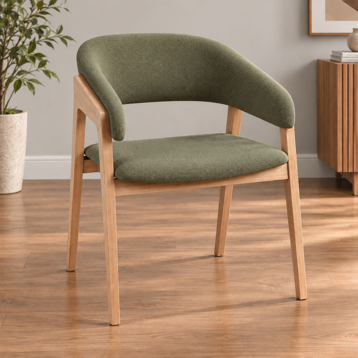 Norden Curved Wood Armchair
