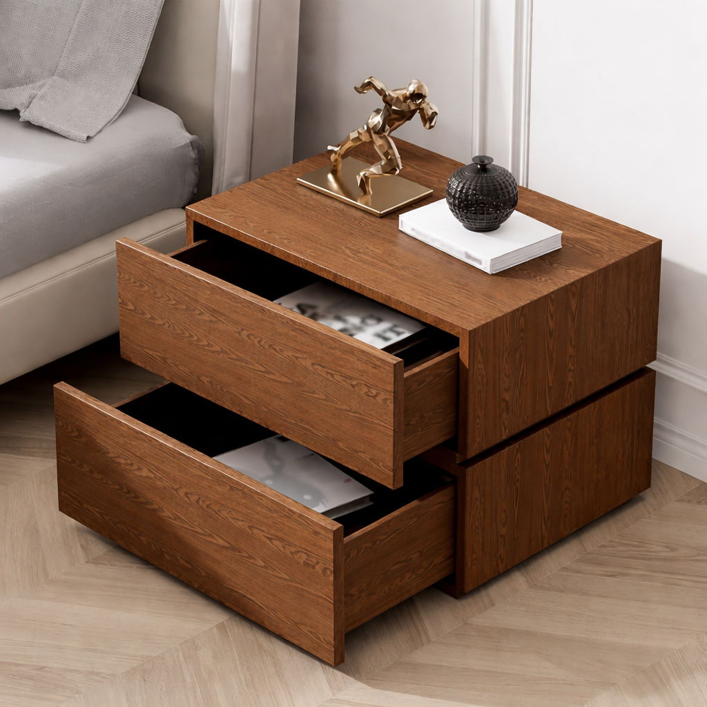 طاولة جانبية من أردن مصنوعة من الخشب الداكن - ٥٥×٤٠×٤٢ سم