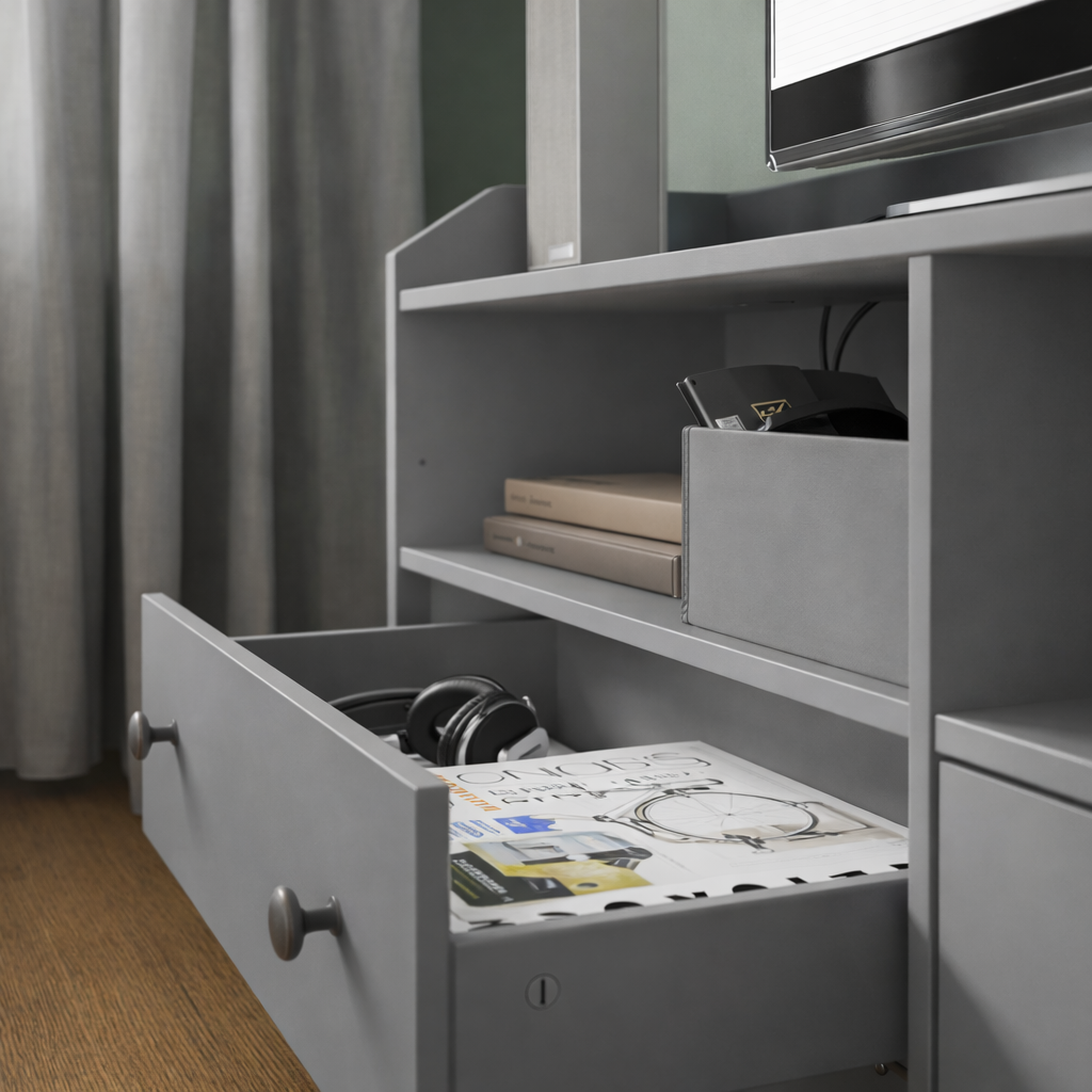HAUGA  Grey  TV set   - 277x46x116cm.