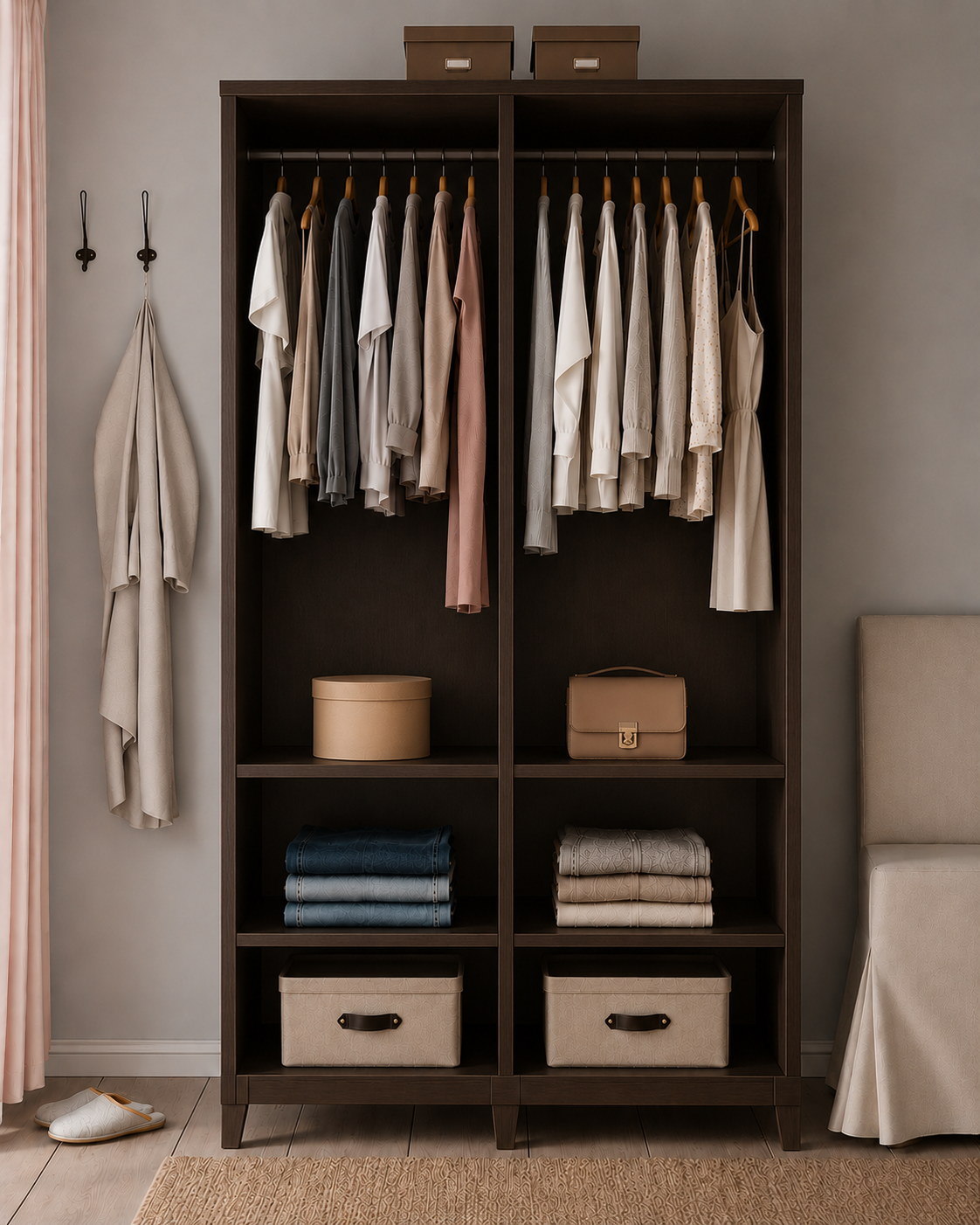 ID9+ Brown Wardrobe – 180x59x211cm.