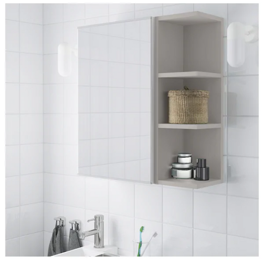 Lili bathroom shelve unit with mirror + side shelve 60×20×60cm