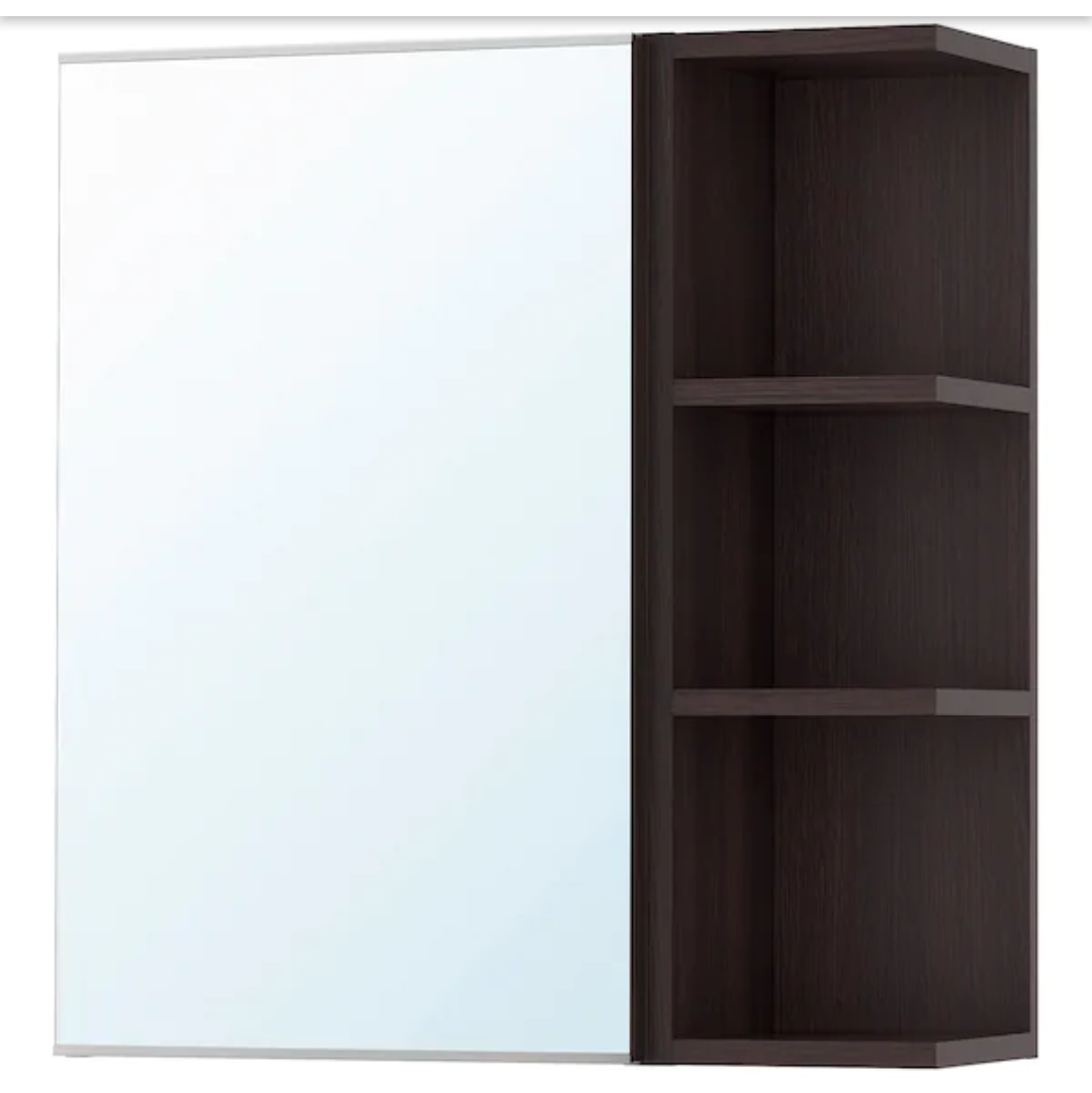 Lili bathroom shelve unit with mirror + side shelve 60×20×60cm
