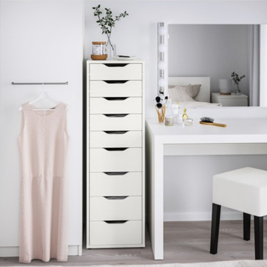MDF White Unit Drawer  - 116cm × 40cm × 37cm.