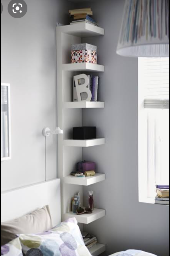 LUCK – White Wall Shelf Unit 30×29×190 cm