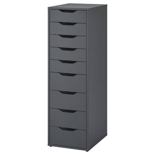 درج وحدة MDF رمادي - 37 سم × 40 سم × 116 سم.