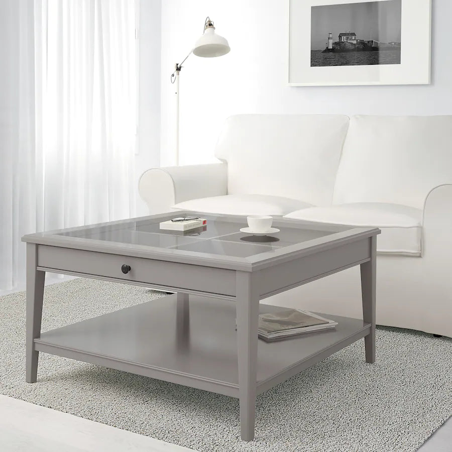 Viatorp Glass-Top Coffee Table, 93x93x51cm
