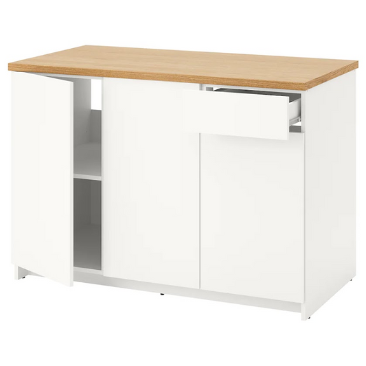 Kitchen Base Cabinet with 3 Doors & Drawer – White, 120 x 60 x 90 cm