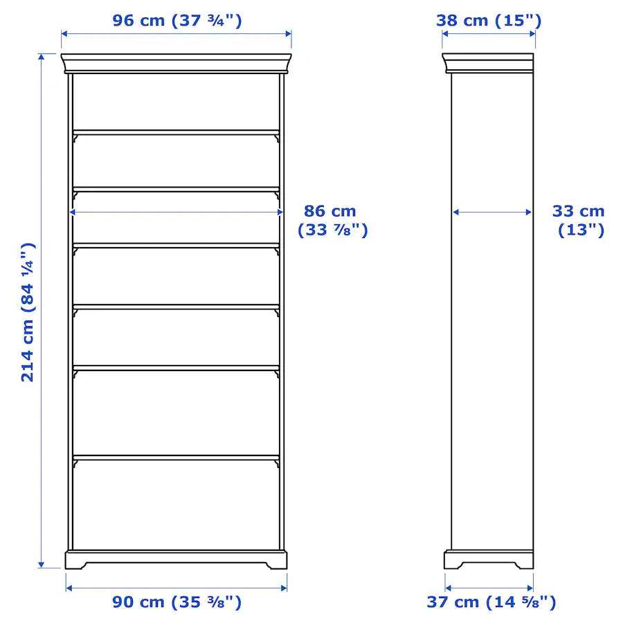 Viatorp bookcase/Display unit, 96x38x214cm