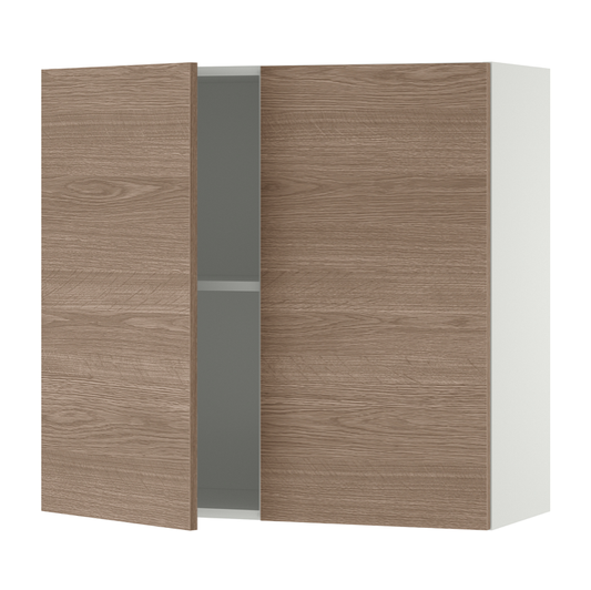 Kitchen Wall Cabinet - Two Doors – Brown 80 x 32 x 75 cm