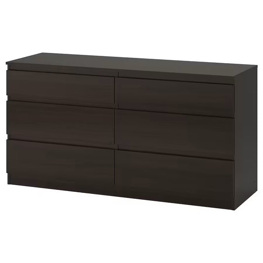 درج وحدة MDF أسود بني - 140 سم × 40 سم × 70 سم.