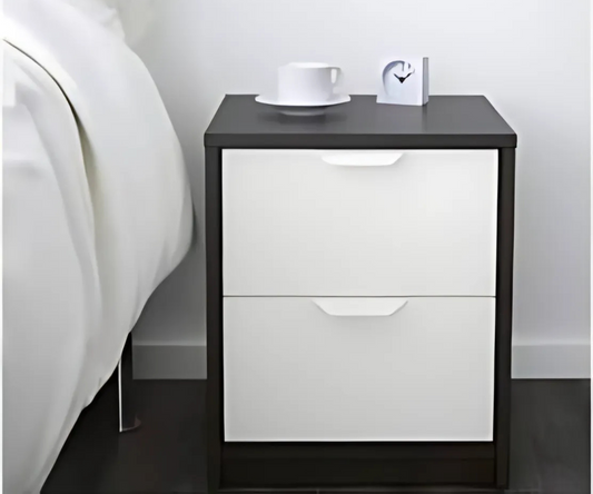 MDF Black & White Commode - 48cm × 40cm × 40cm