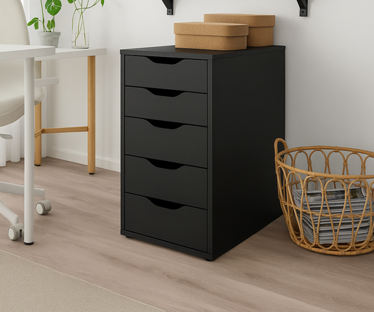 MDF Black Brown Unit drawer- 75cm × 40cm × 37cm.