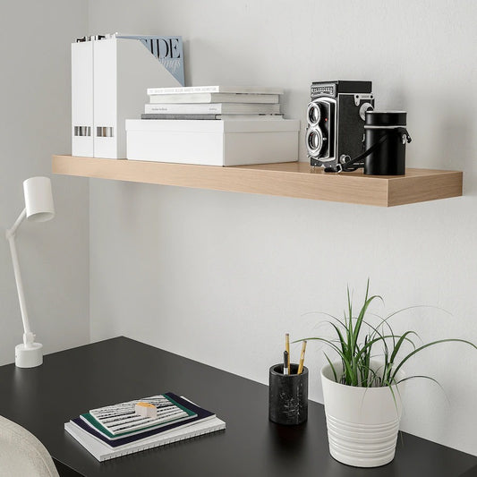 Oak Wall Shelf  - 110cm × 24cm × 5cm.