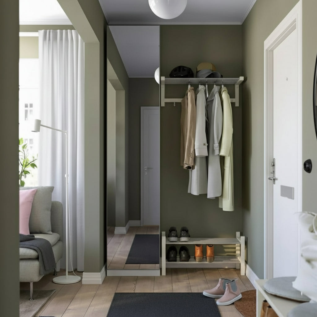 Max White Mirror Wardrobe – 50x40x240cm.