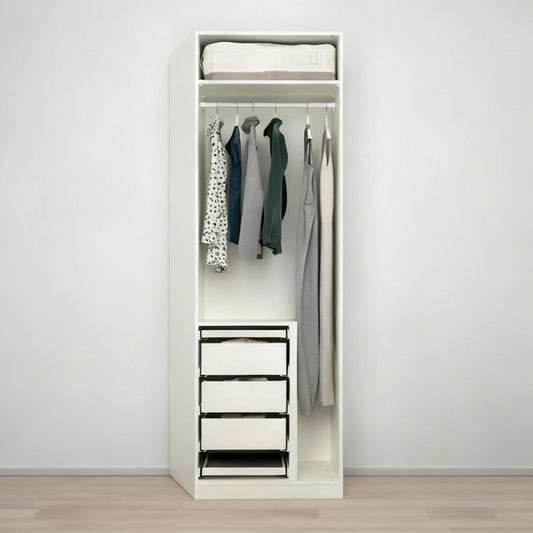 MaxH White  Wardrobe – 75cx58x240cm