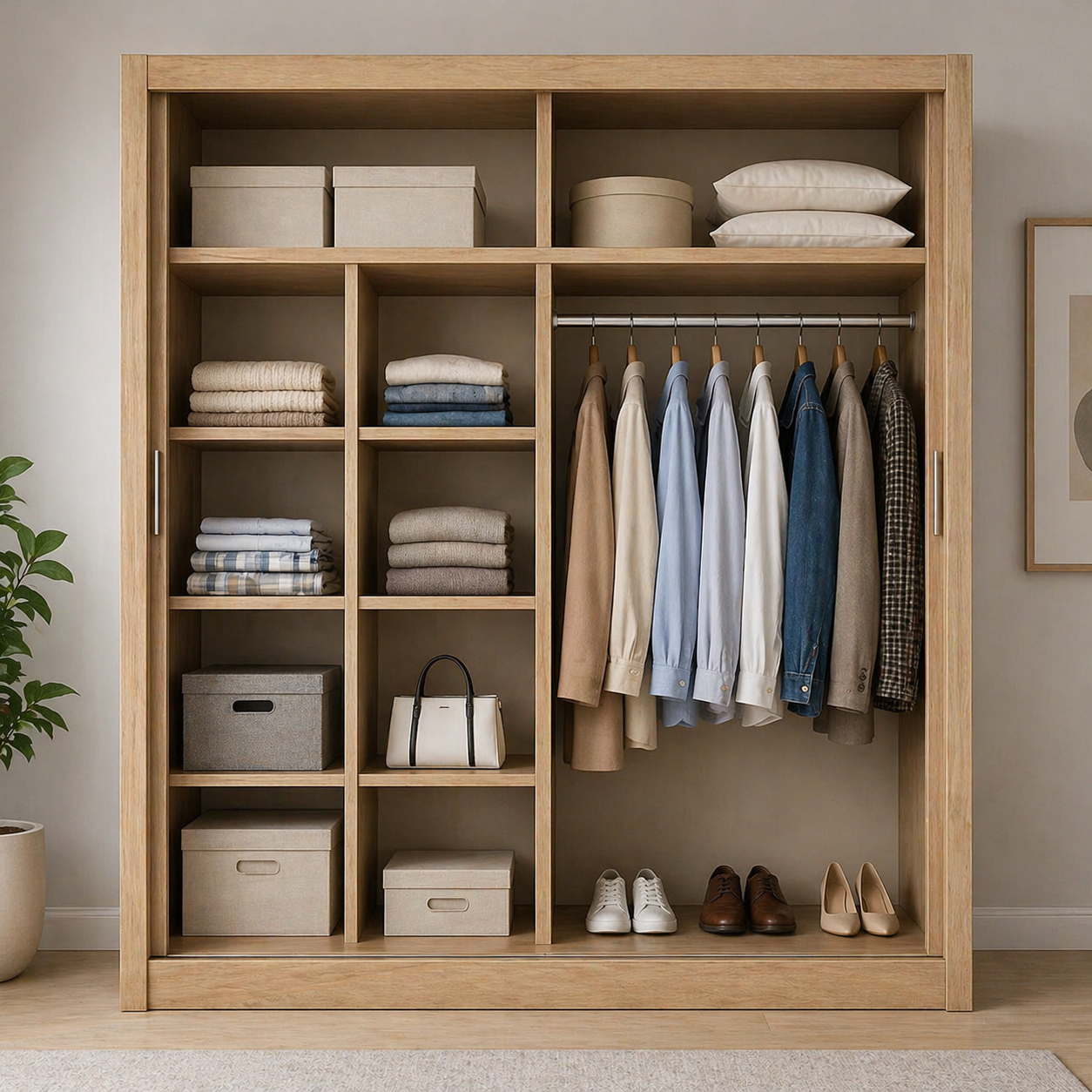 The Elara Mirror Wardrobe, 160x50x200cm