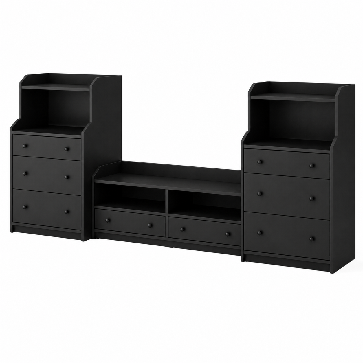 HAUGA  Black TV set   - 277x46x116cm.
