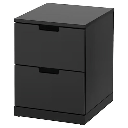 خزانة MDF سوداء 2 درج - 40 سم × 52 سم × 42 سم.