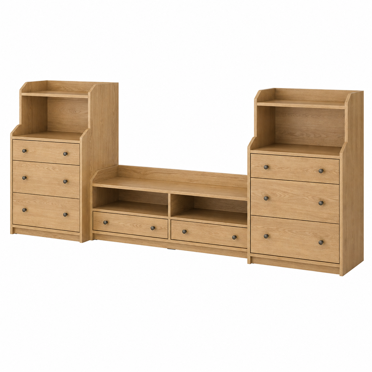 HAUGA Oak TV set   - 277x46x116cm.
