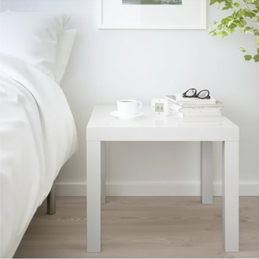 White Side Table - 55cm x 45cm x 55cm.