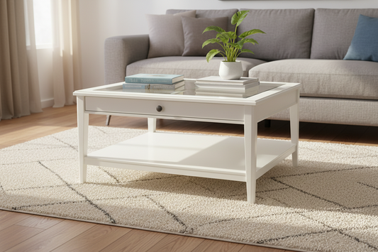 Viatorp Glass-Top Coffee Table, 93x93x51cm