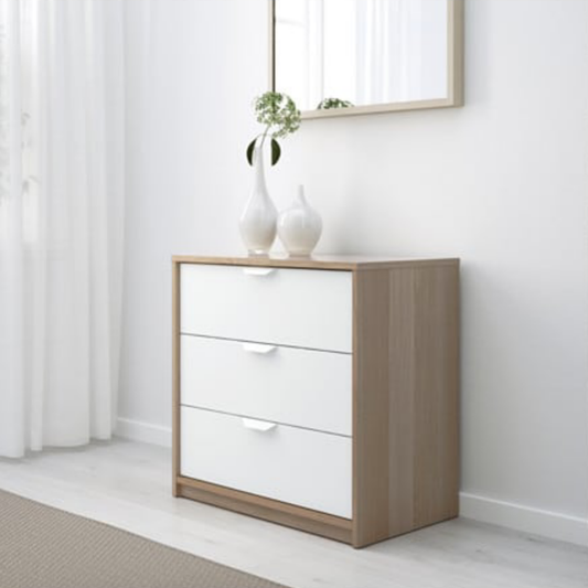 MDF Oak & White Unit drawer - 70cm × 40cm × 68cm.