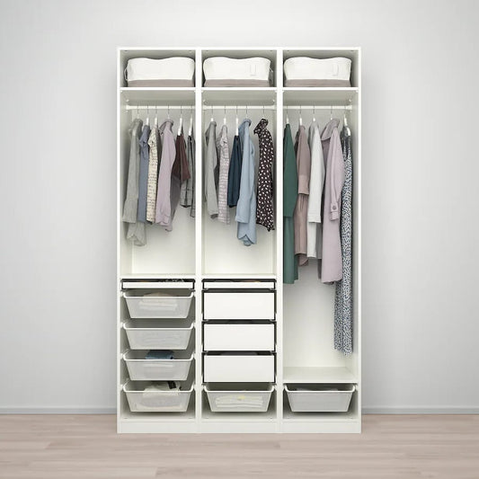 MaxH White  Wardrobe – 150m x 58m x 240cm