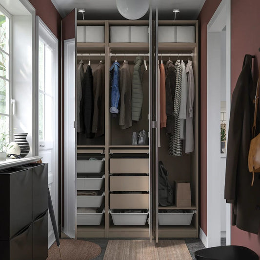 MaxH White Mirror  Wardrobe – 150cm x  58 cm x 240cm