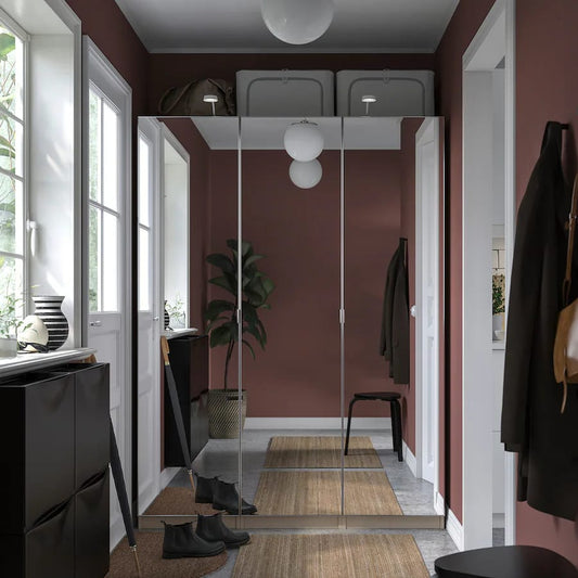 Max Beige Mirror  Wardrobe – 150cm x 58cm x 200cm