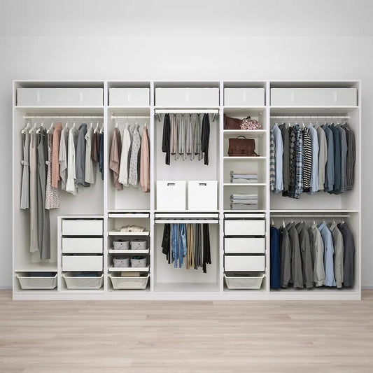 MaxH White Wardrobe Unit – 375cm x 58cm x 240cm