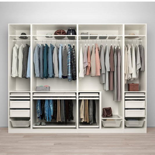 MaxH White Wardrobe Unit –300cm x 58cm x 240cm