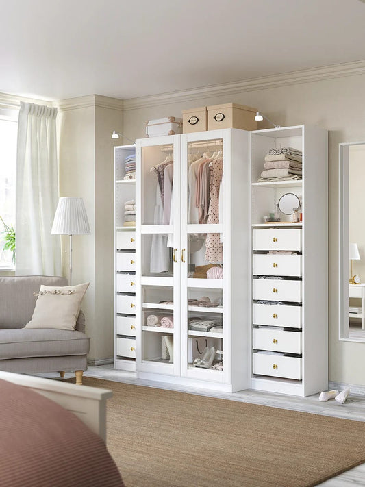 MaxH White Glass Wardrobe –200cm x 58cm x 240cm