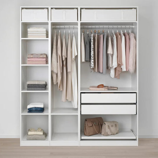 Max White Wardrobe – 200cm x 58cm x 240cm