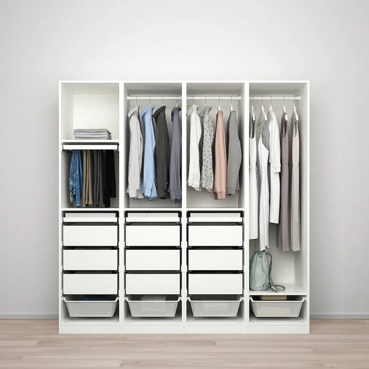 Max White Wardrobe – 200cm x 58cm x 200cm