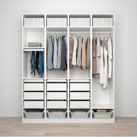 Maxh White Wardrobe – 200cm x 58cm x 240cm