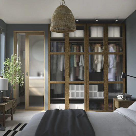 Max Grey & Brown Wardrobe – 200cm x 60cm x 240cm