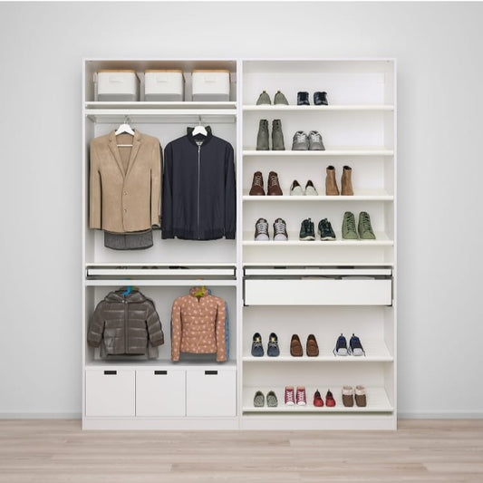 Max White Wardrobe – 200cm x 40cm x 240cm