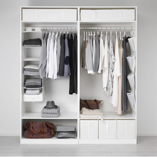 Max White Wardrobe – 200cm x 58cm x 240cm