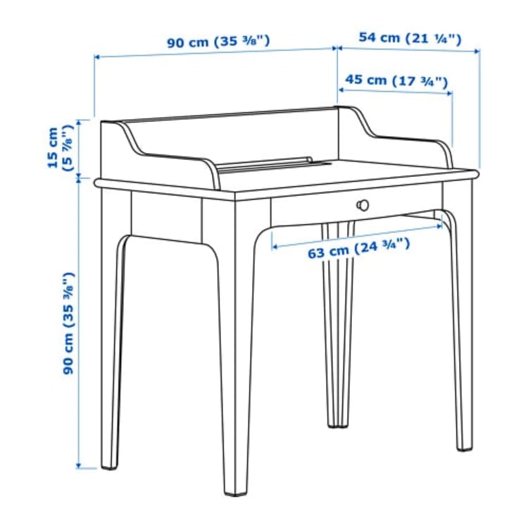 LM  Desk White – 90cm x 54cm x 105cm