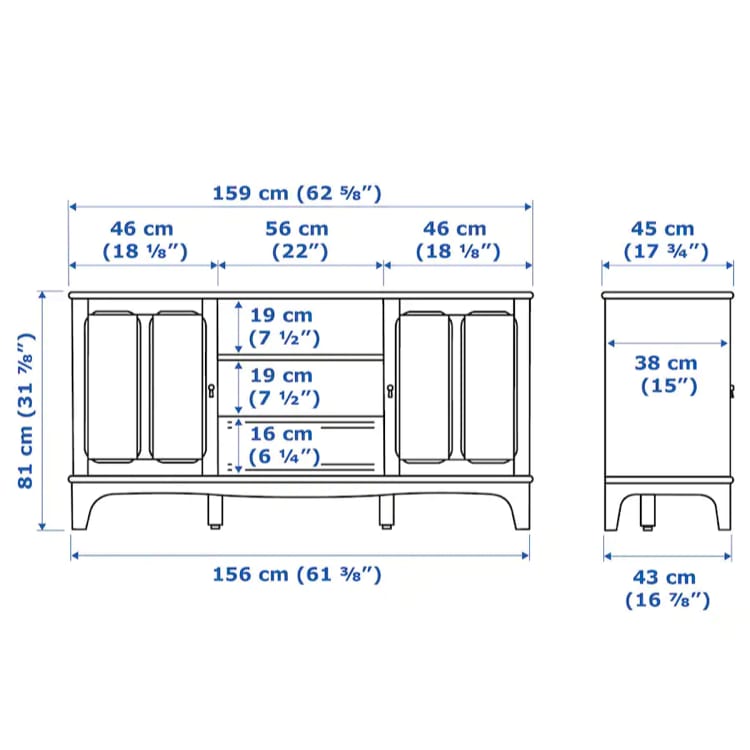 LM TV Unit White – 159cm x 38cm x 81cm