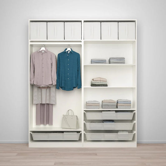 Max White Wardrobe – 200cm x 40cm x 240cm