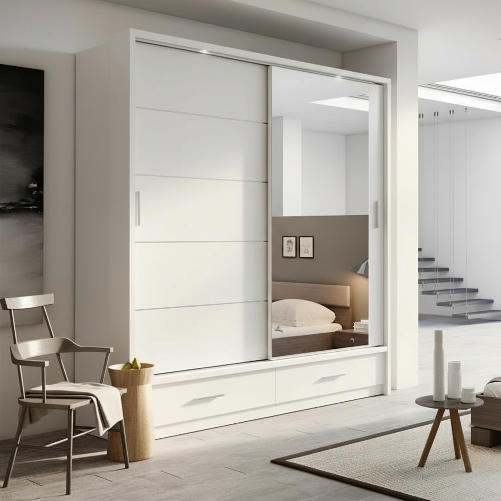 MDF Wardrobe 2 Doors  - 200x60x220cm.