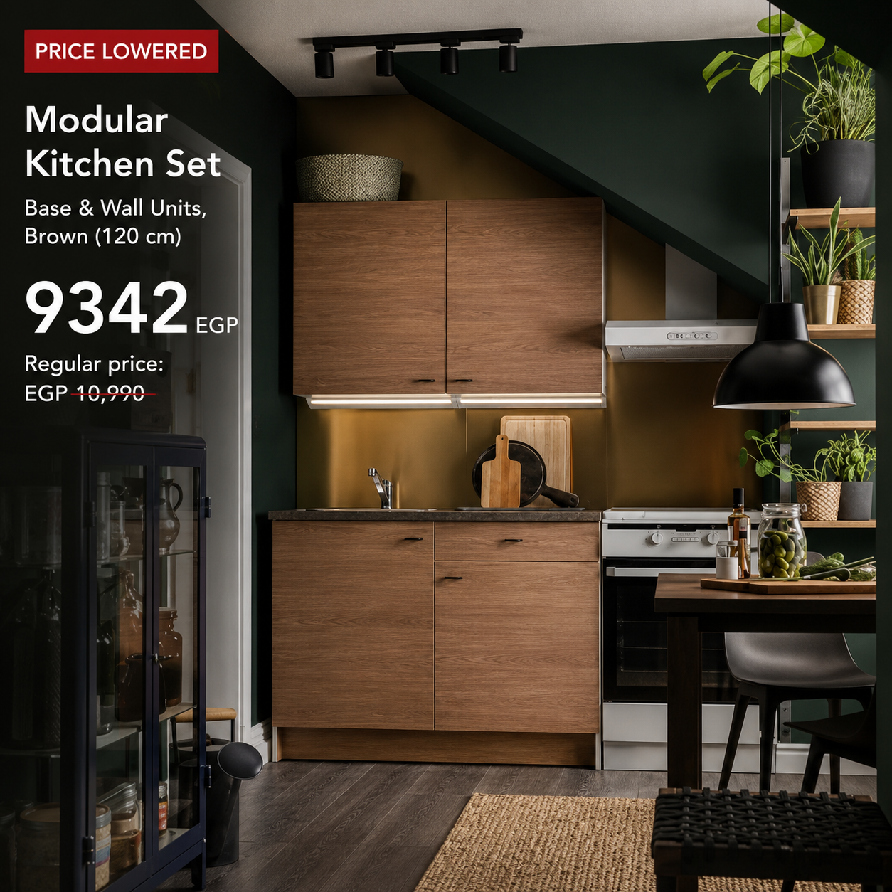 Modular Kitchen Set – Base & Wall Units (120 cm)