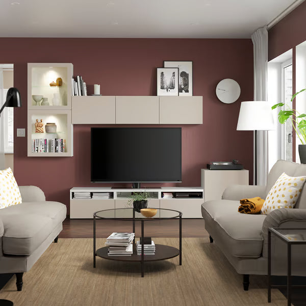 Delta TV  storage combination with glass doors, 300x42x211cm