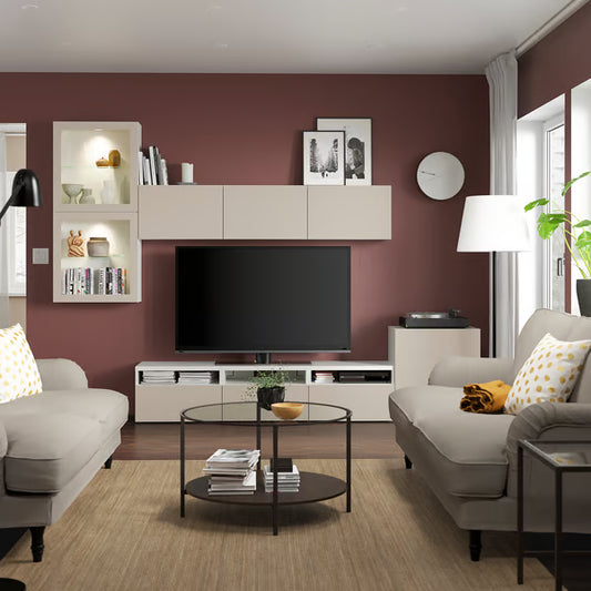 Delta TV  storage combination with glass doors, 300x42x211cm