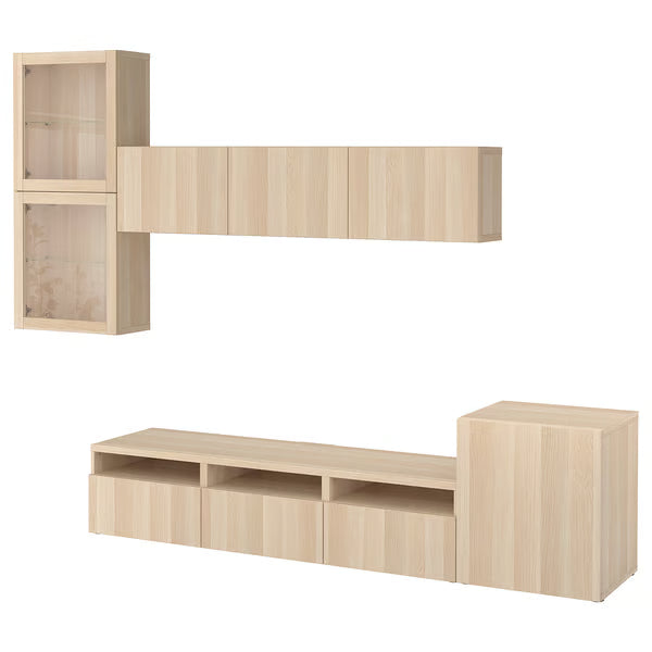 Delta TV  storage combination with glass doors, 300x42x211cm