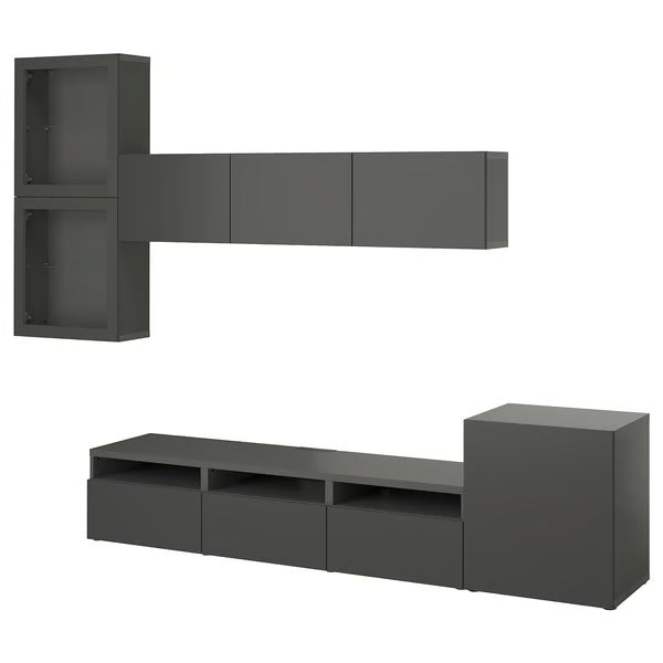 Delta TV  storage combination with glass doors, 300x42x211cm